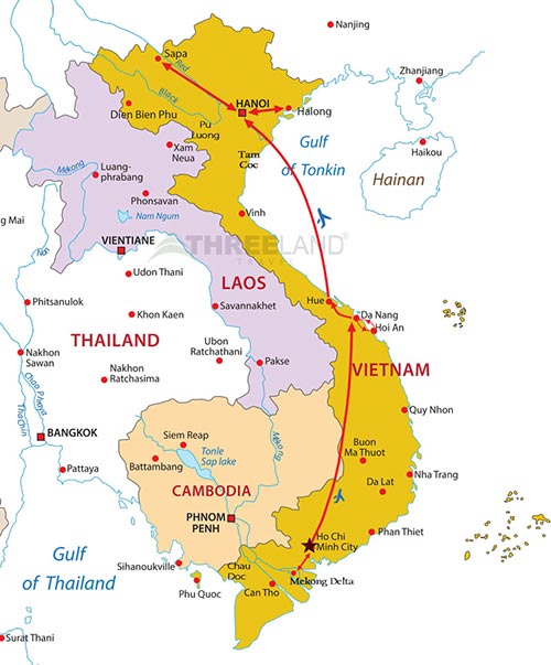 Vietnam Travel Map through the must-visit destinations